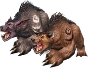 A Night Elf and a Tauren in Bear Form
