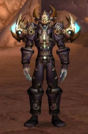 Male Night Elf wearing complete "Merciless Gladiator's Chain Armor"