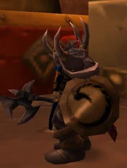 Draconian Deflector worn by a dwarf.