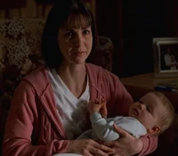 Theresa Hoese with her baby in 2000.