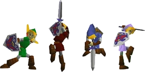 Link, in all of his costumes