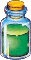 Artwork of a bottle of Green Potion from A Link to the Past