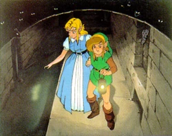 Artwork of Link and Princess Zelda traversing the Secret Passage