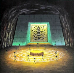 Artwork of the entrance to the Shadow Temple