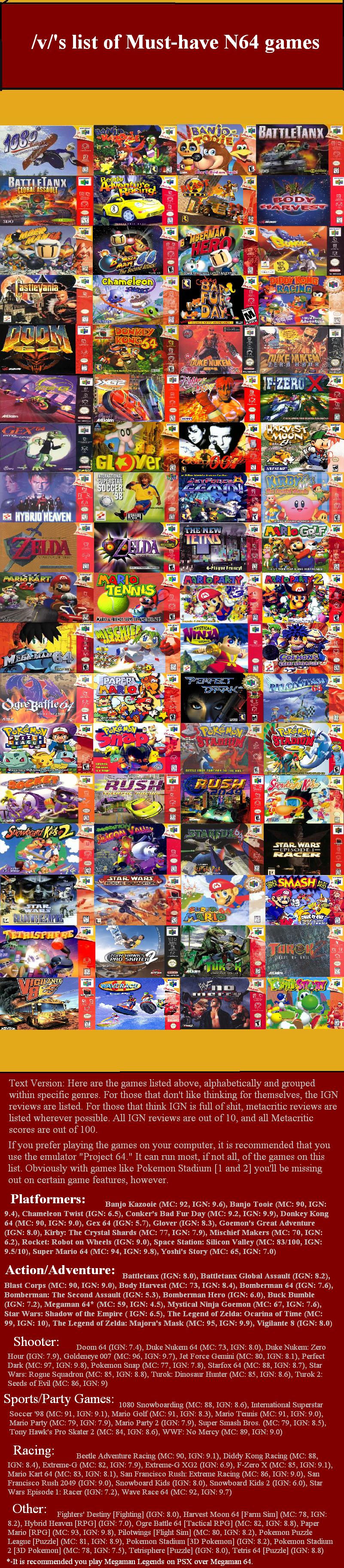 What N64 titles are still must-plays to this very day? : r/n64