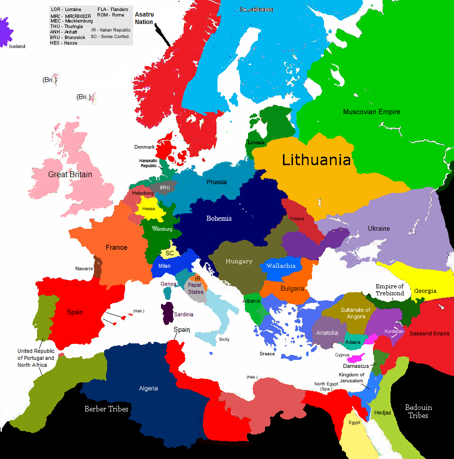 Europe 1430, 1585-1615 (Map Game) - Alternative History