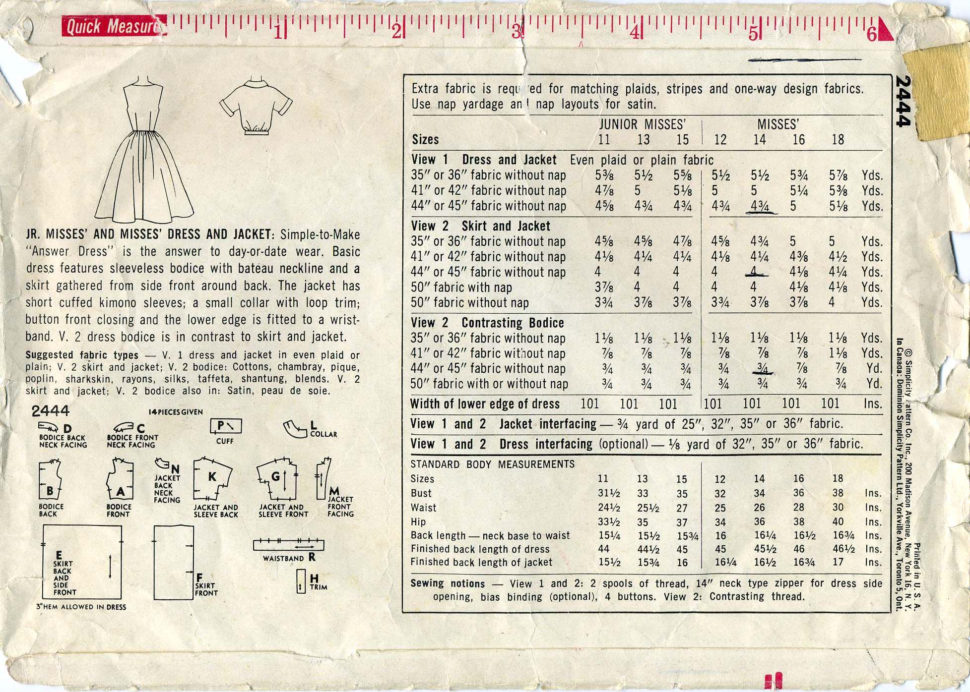 Vintage 1971 Sewing Pattern Simplicity 9315 Dress